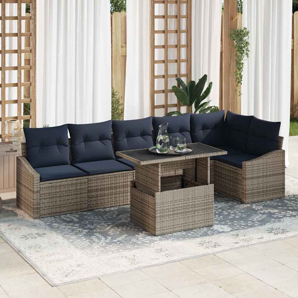 Tuin Sofa Set Met Kussen Met Opslag 7 Pcs