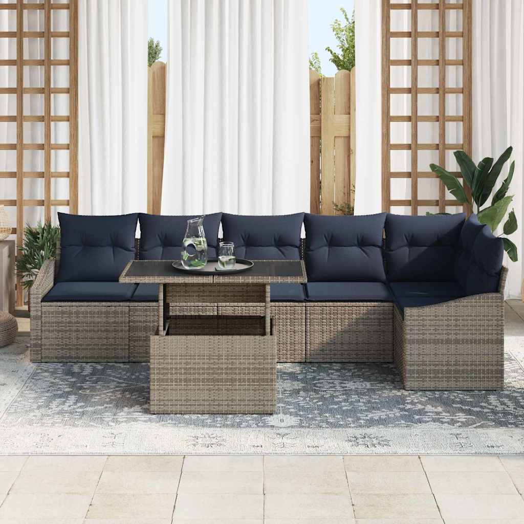 Tuin Sofa Set Met Kussen Met Opslag 7 Pcs