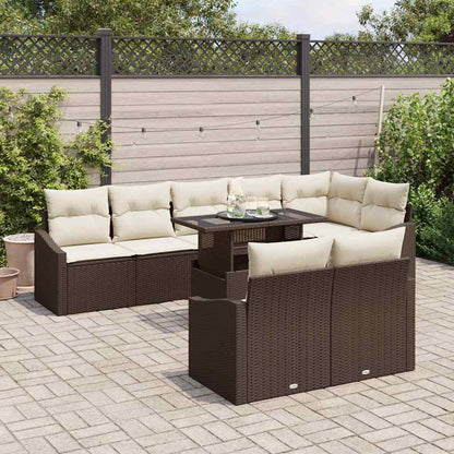 Tuin Sofa Set Met Kussen Met Opslag 9 Pcs En Crème