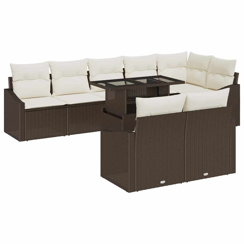 Tuin Sofa Set Met Kussen Met Opslag 9 Pcs En Crème