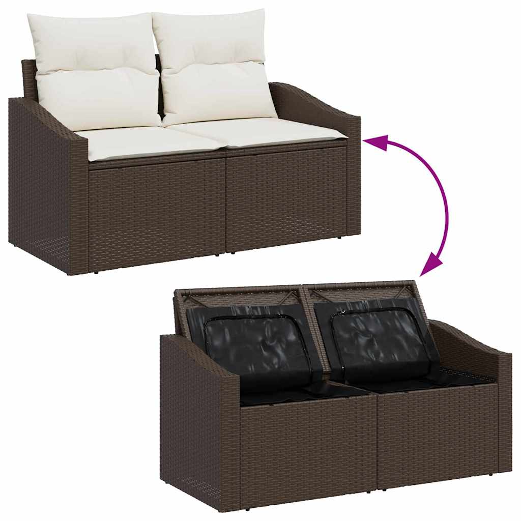 Tuin Sofa Set Met Kussen Met Opslag 9 Pcs En Crème