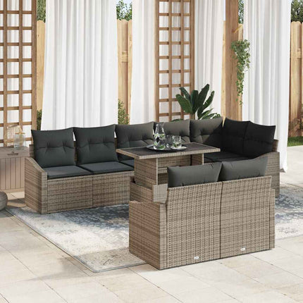 Tuin Sofa Set Met Kussen Met Opslag 9 Pcs En Crème