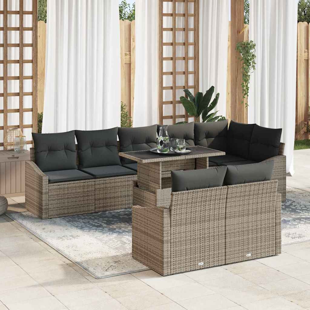 Tuin Sofa Set Met Kussen Met Opslag 9 Pcs En Crème