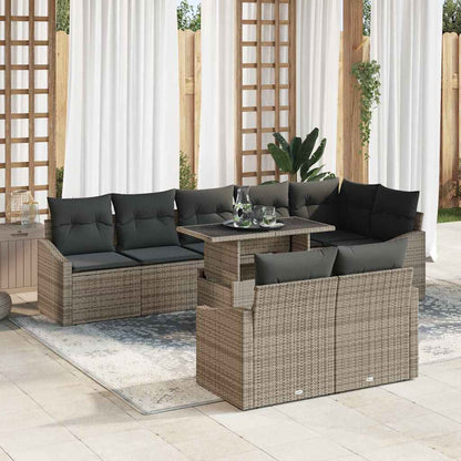 Tuin Sofa Set Met Kussen Met Opslag 9 Pcs En Crème