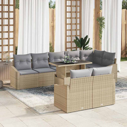 Tuin Sofa Set Met Kussen Met Opslag 9 Pcs En Crème