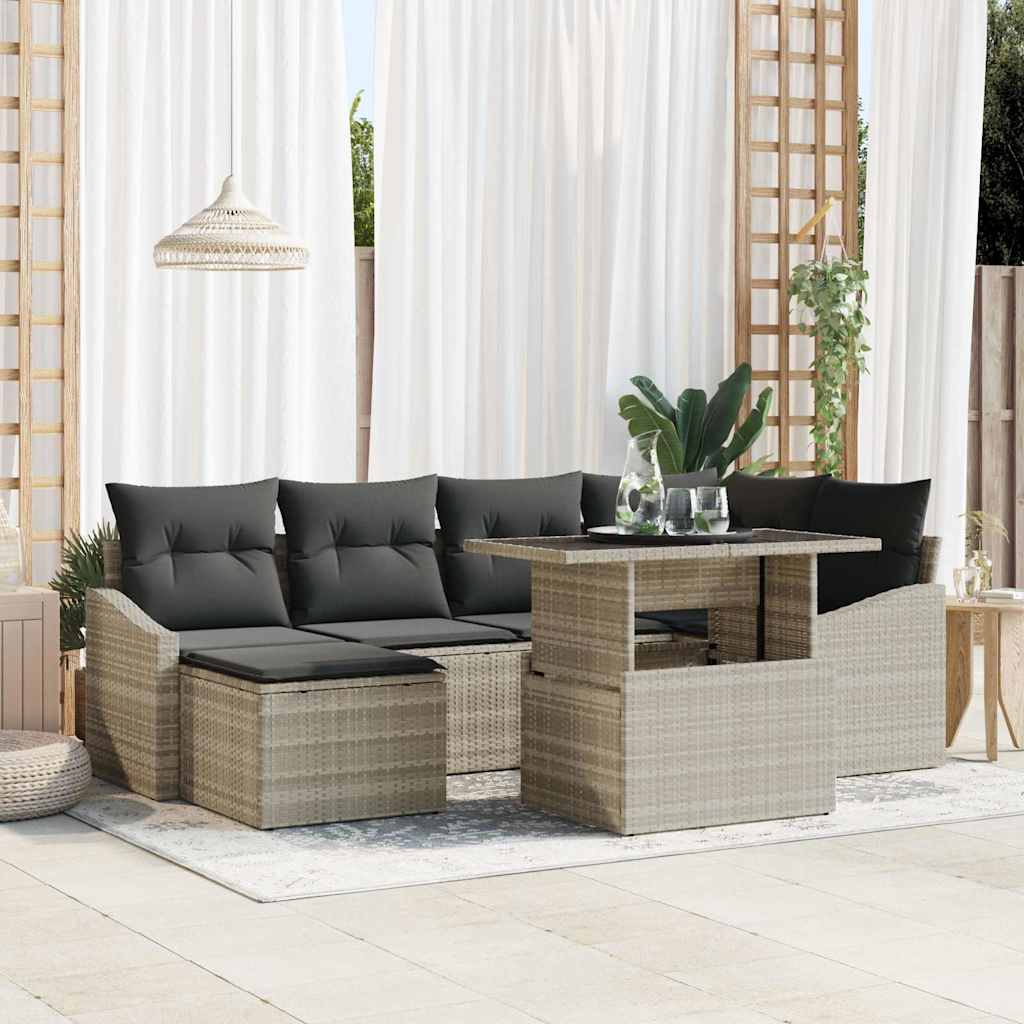 Tuin Sofa Set Met Kussen Met Opslag 7 Pcs En Crème