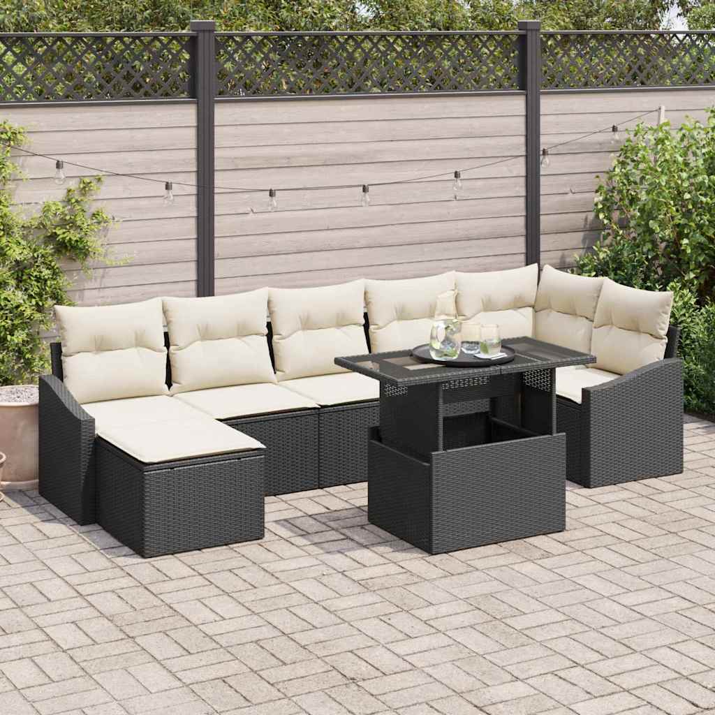 Tuin Sofa Set Met Kussen Met Opslag 8 Pcs En Crème