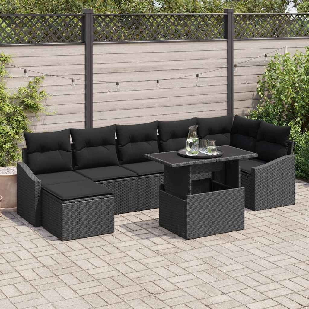 Tuin Sofa Set Met Kussen Met Opslag 8 Pcs En Crème