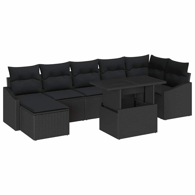 Tuin Sofa Set 8 Pcs Poly Rattan En Poedergecoat Staal