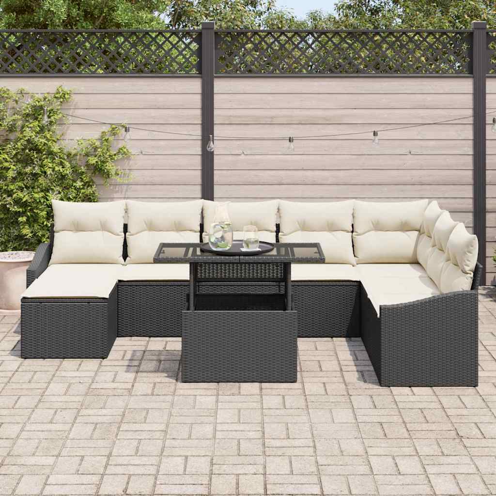 Tuin Sofa Set Met Kussen Met Opslag 9 Pcs En Crème
