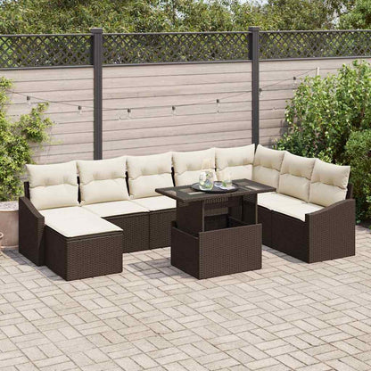 Tuin Sofa Set Met Kussen Met Opslag 9 Pcs En Crème
