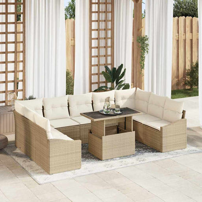 Tuin Sofa Set Met Kussen Met Opslag 10 Pcs En Crème