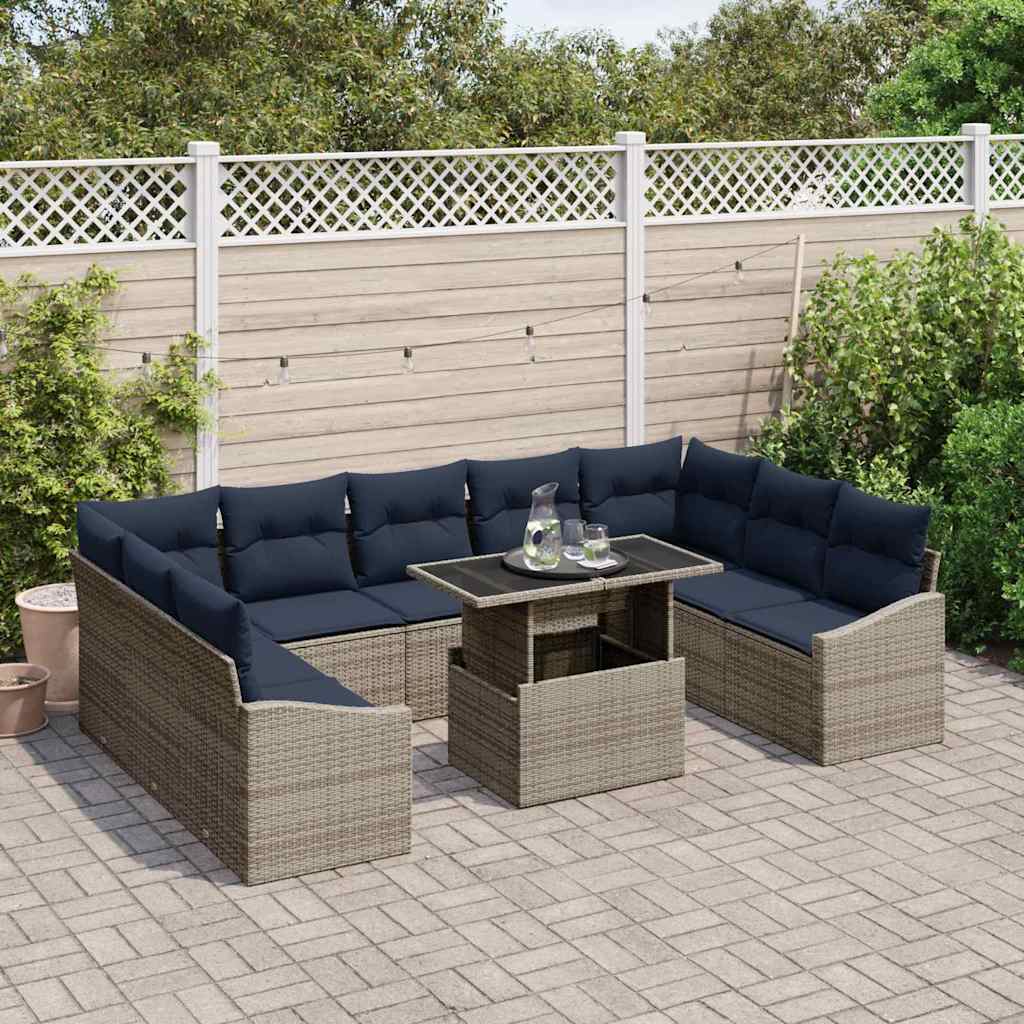 Tuin Sofa Set Met Kussen Met Opslag 10 Pcs