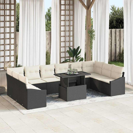 Tuin Sofa Set Met Kussen Met Opslag 11 Pcs En Crème