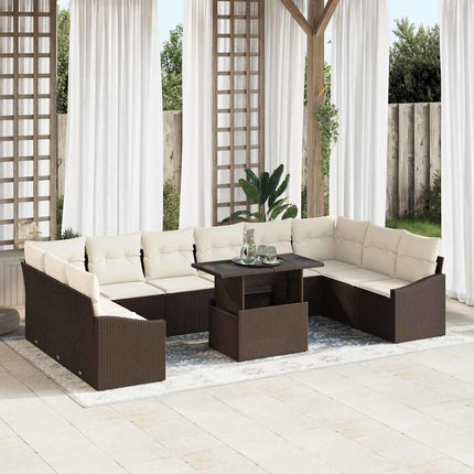 Tuin Sofa Set Met Kussen Met Opslag 11 Pcs En Crème