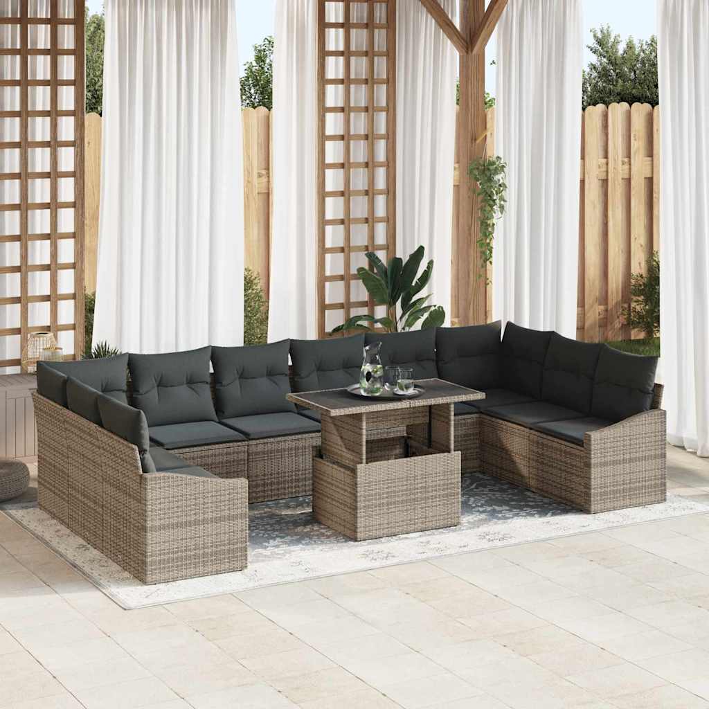 Tuin Sofa Set Met Kussen Met Opslag 11 Pcs En Crème