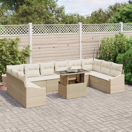 Tuin Sofa Set Met Kussen Met Opslag 11 Pcs En Crème