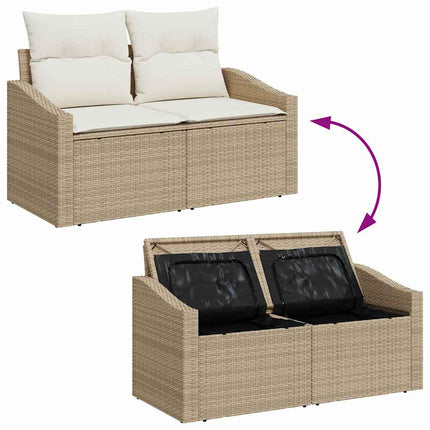 Tuin Sofa Set Met Kussen Met Opslag 11 Pcs En Crème