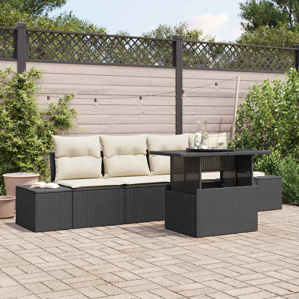 Tuin Sofa Set Met Kussen Met Opslag 5 Pcs En Crème
