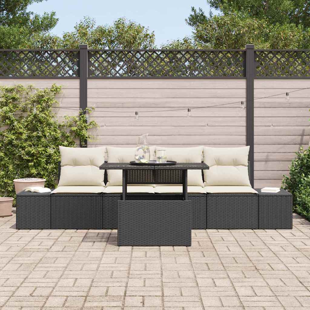 Tuin Sofa Set Met Kussen Met Opslag 5 Pcs En Crème