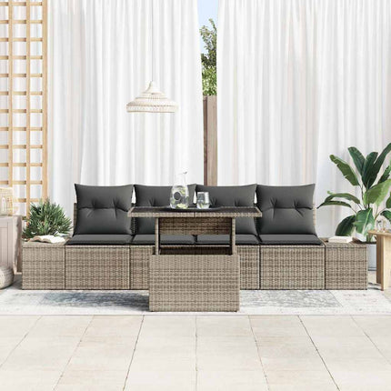 Tuin Sofa Set 5 Pcs Poly Rattan & Gepoedercoat Staal