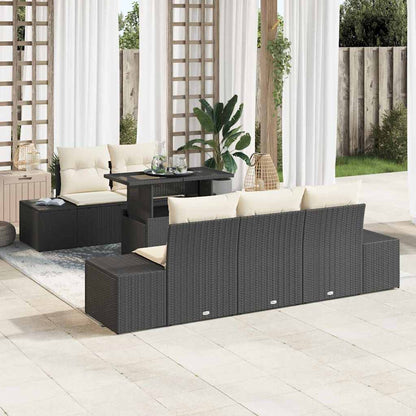 Tuin Sofa Set Met Kussen Met Opslag 6 Pcs En Crème