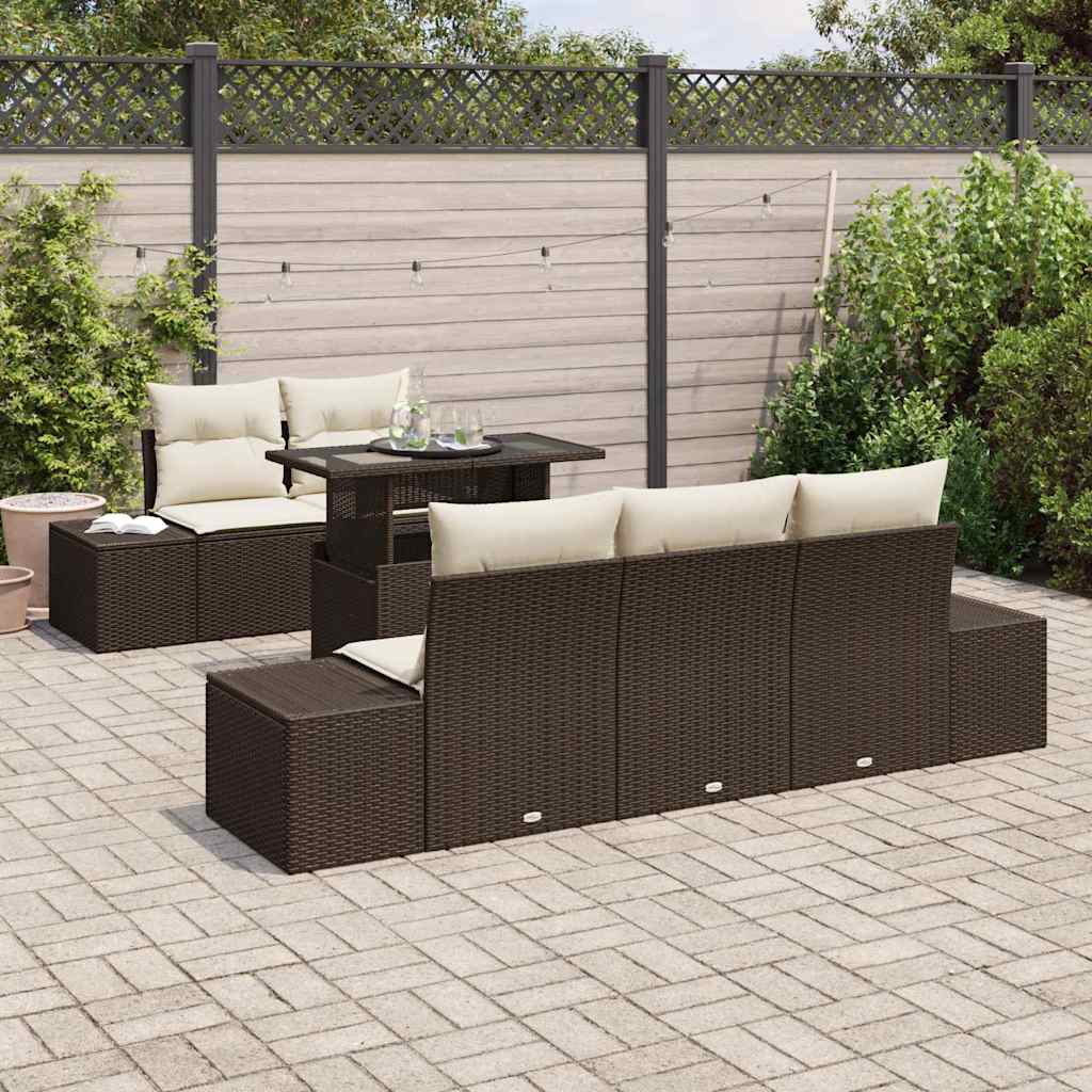 Tuin Sofa Set Met Kussen Met Opslag 6 Pcs En Crème