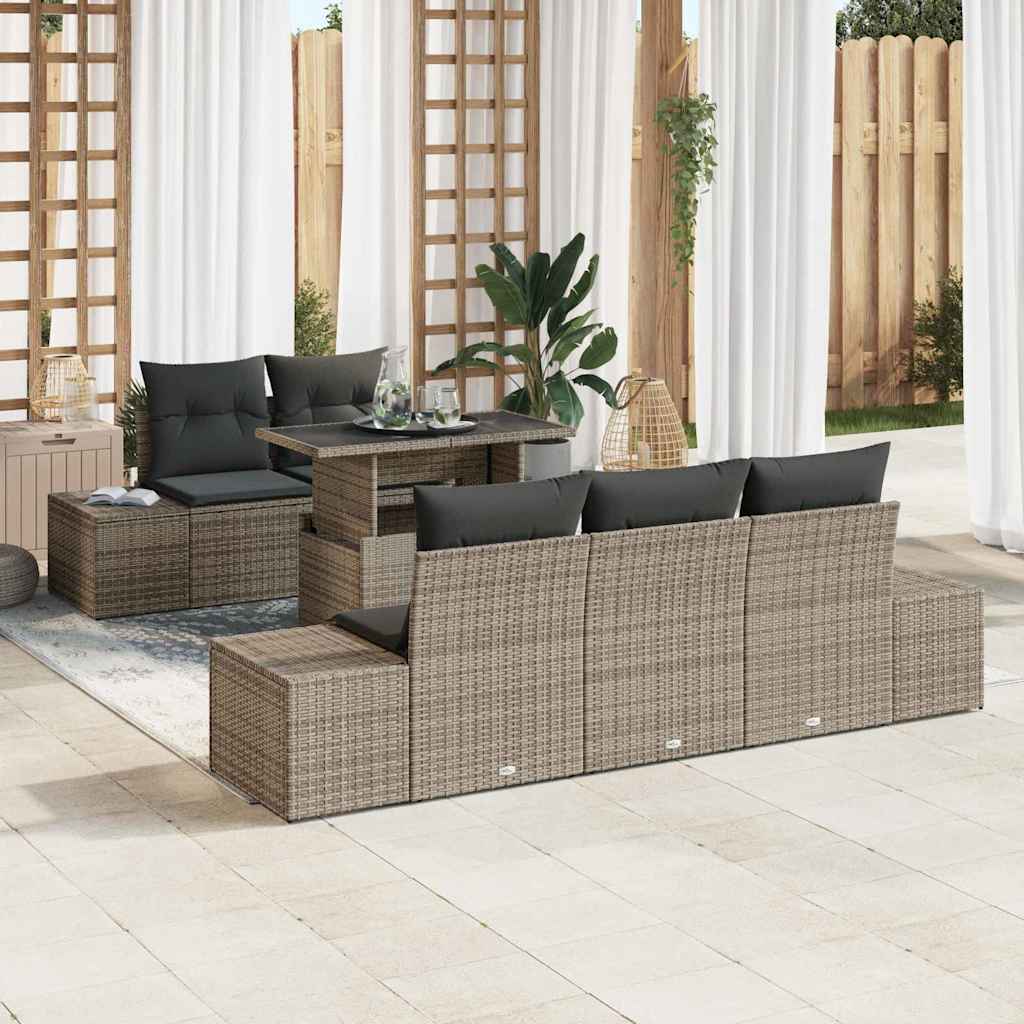 Tuin Sofa Set Met Kussen Met Opslag 6 Pcs En Crème