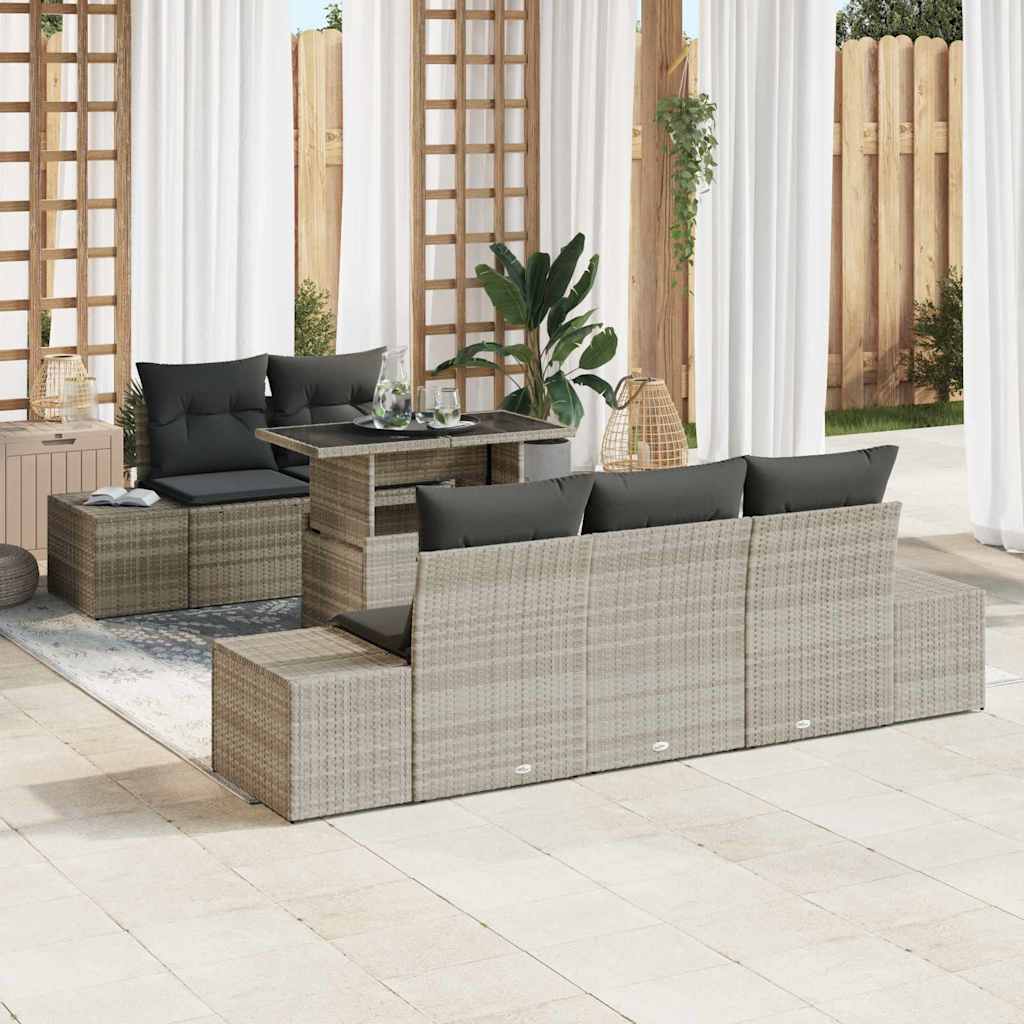 Tuin Sofa Set Met Kussen Met Opslag 6 Pcs En Crème