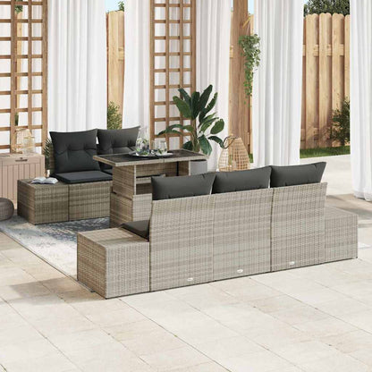 Tuin Sofa Set Met Kussen Met Opslag 6 Pcs En Crème
