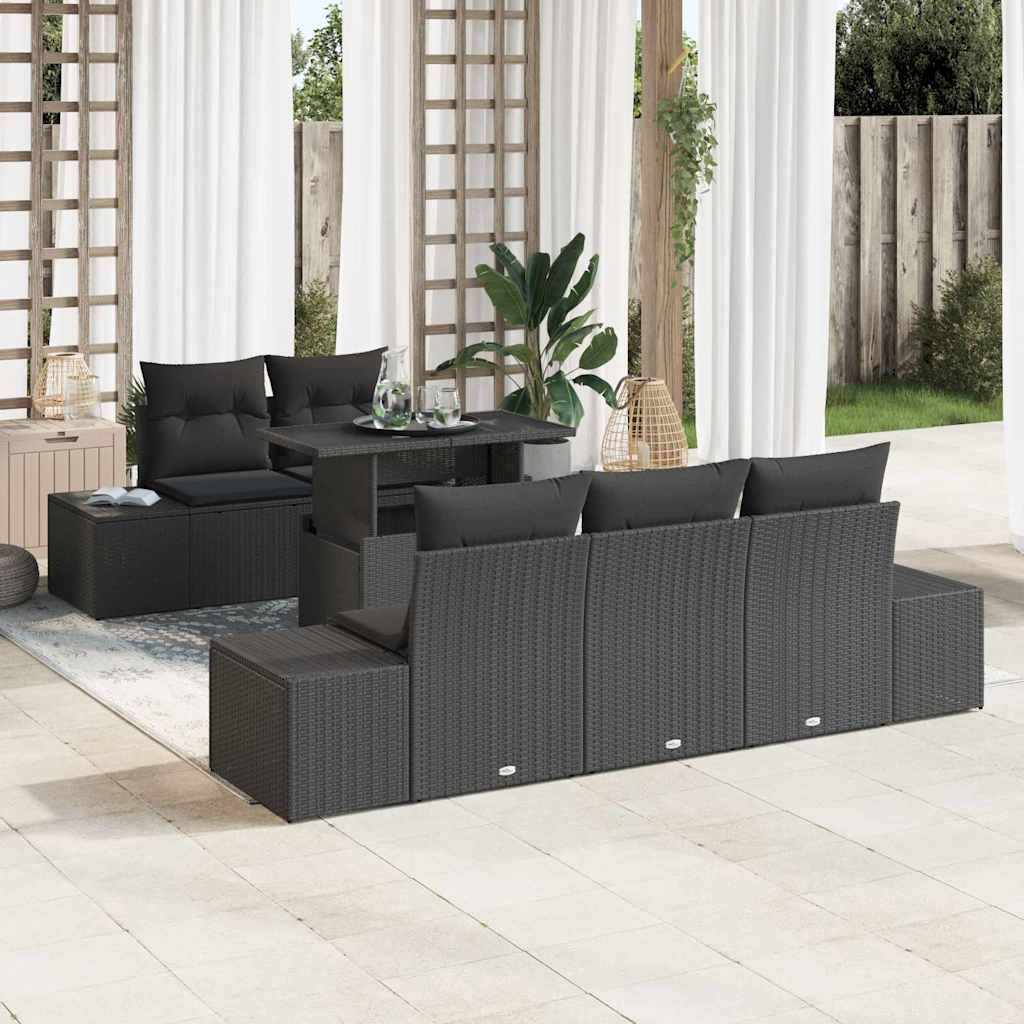 Tuin Sofa Set Met Kussen Met Opslag 6 Pcs En Crème