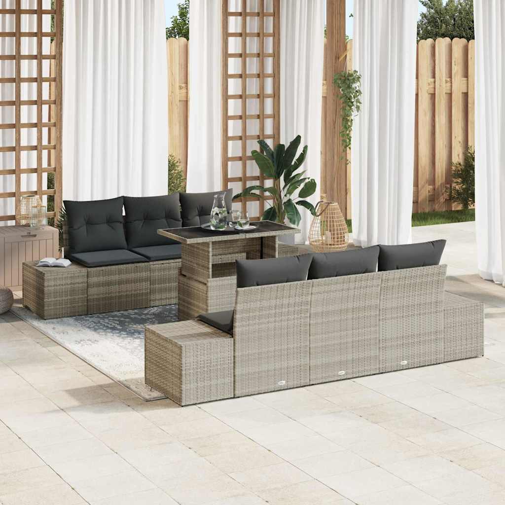 Tuin Sofa Set Met Kussen 7 Pcs En Crème