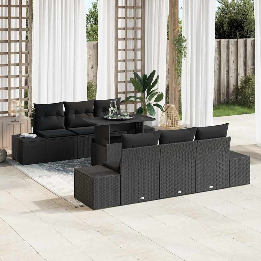 Tuin Sofa Set Met Kussen 7 Pcs En Crème