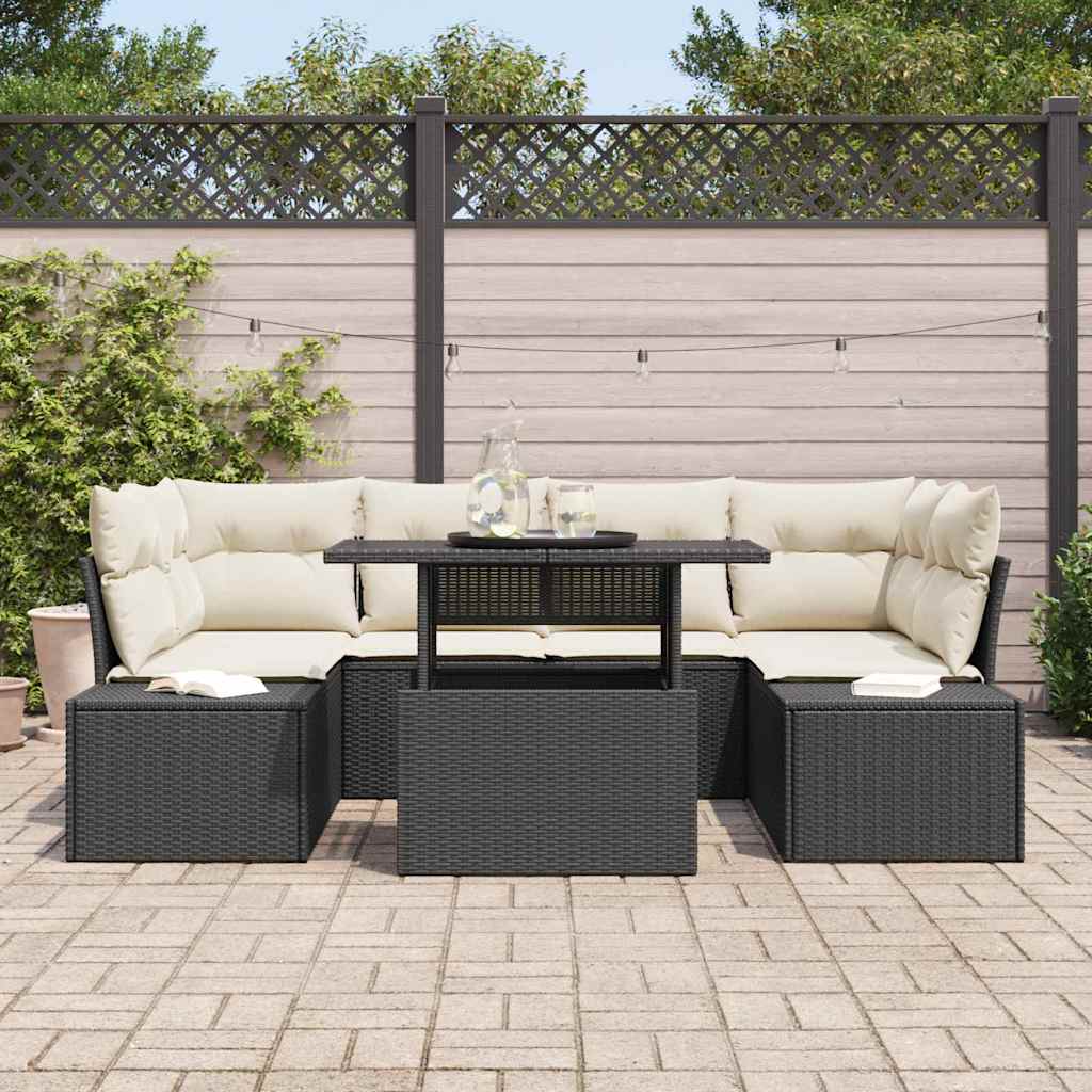 Tuin Sofa Set Met Kussen 7 Pcs En Crème