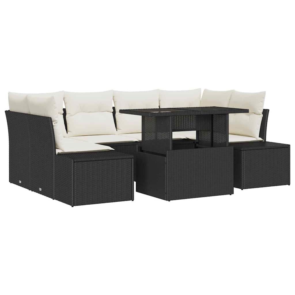 Tuin Sofa Set Met Kussen 7 Pcs En Crème