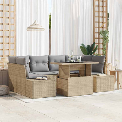 Tuin Sofa Set Met Kussen 7 Pcs En Crème