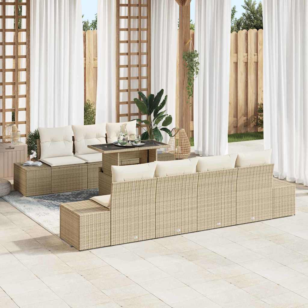 Tuin Sofa Set Met Kussen 8 Pcs En Crème