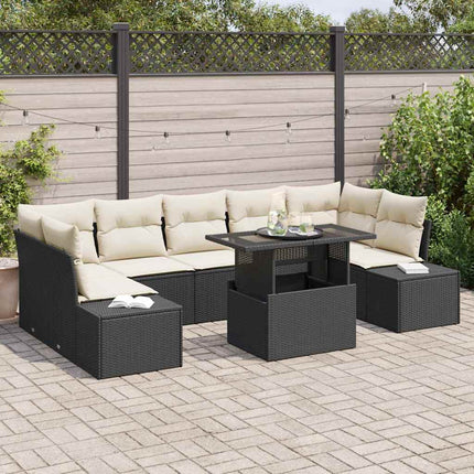 Tuin Sofa Set 8 Pcs Poly Rattan En Poedergecoat Staal