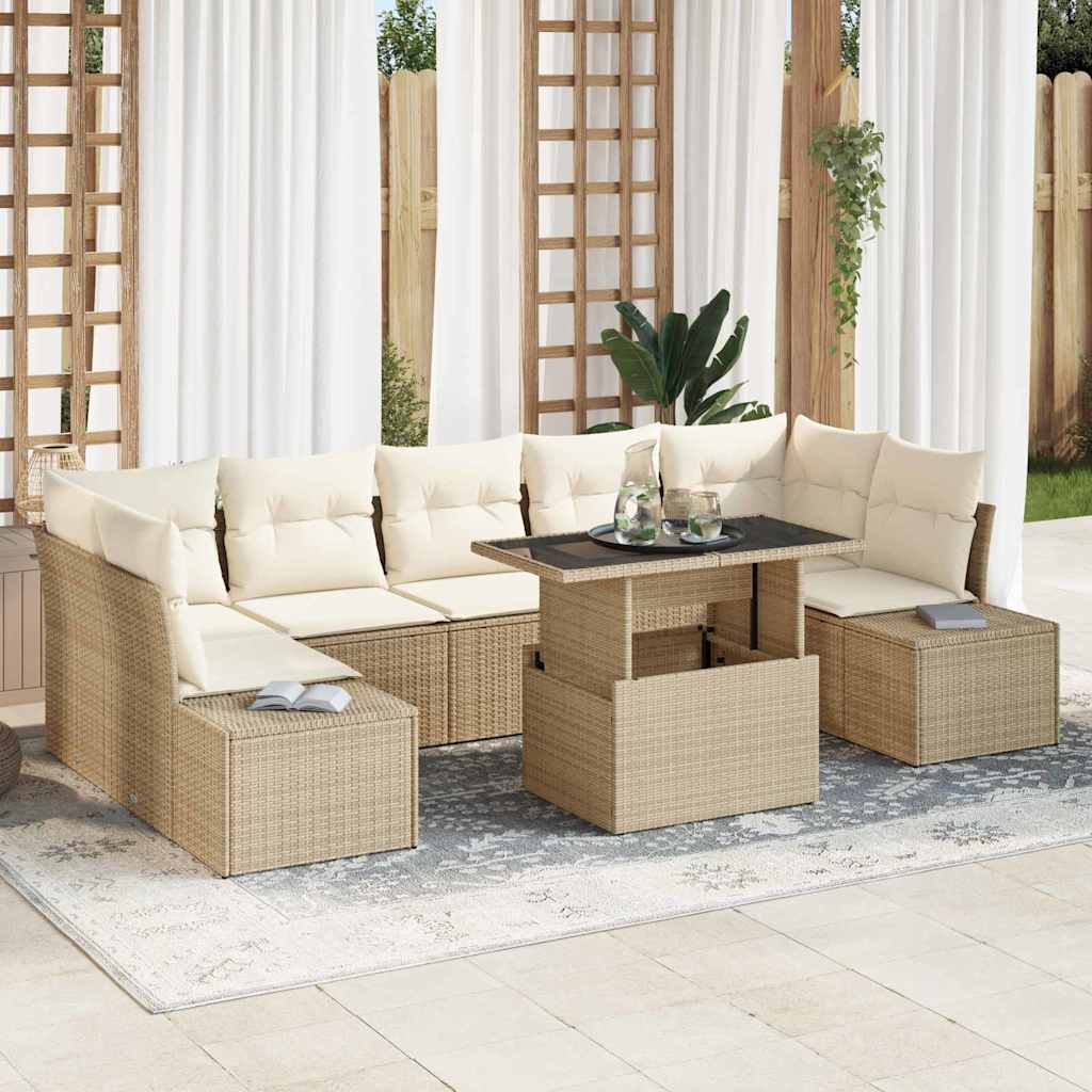 Tuin Sofa Set Met Kussen 8 Pcs En Crème