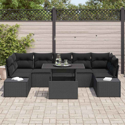 Tuin Sofa Set 8 Pcs Poly Rattan En Poedergecoat Staal