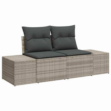 Tuin Sofa Set Met Kussen 9 Pcs Licht Grijs En Donker Grijs