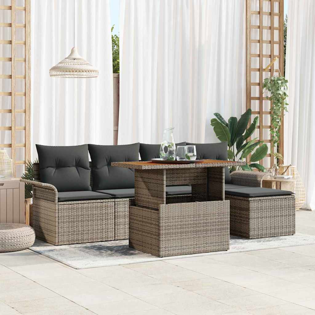 Tuin Sofa Set Met Opslag 6 Pcs Poly Riet