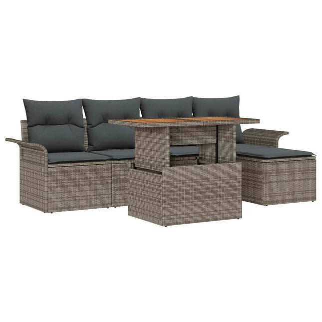 Tuin Sofa Set Met Opslag 6 Pcs Poly Riet
