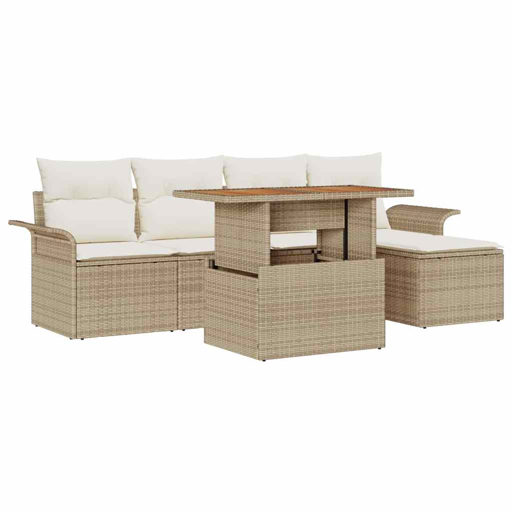 Tuin Sofa Set Met Opslag 6 Pcs Poly Riet