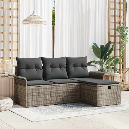 Tuin Sofa Set Met Kussen 4 Pcs Poly Rattan