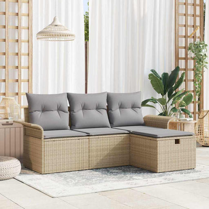 Tuin Sofa Set Met Kussen 4 Pcs Poly Rattan