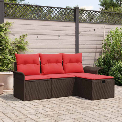 Tuin Sofa Set Met Kussen 4 Pcs Poly Rattan