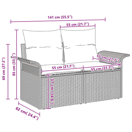 Tuin Sofa Set Met Kussen 4 Pcs Poly Rattan