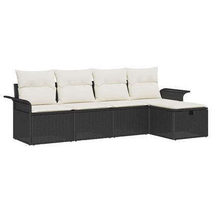 Tuinbankenset Met Kussen 5 Pcs En Crème Poly Rattan