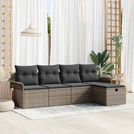 Tuinbankenset Met Kussen 6 Pcs En Crème Poly Rattan